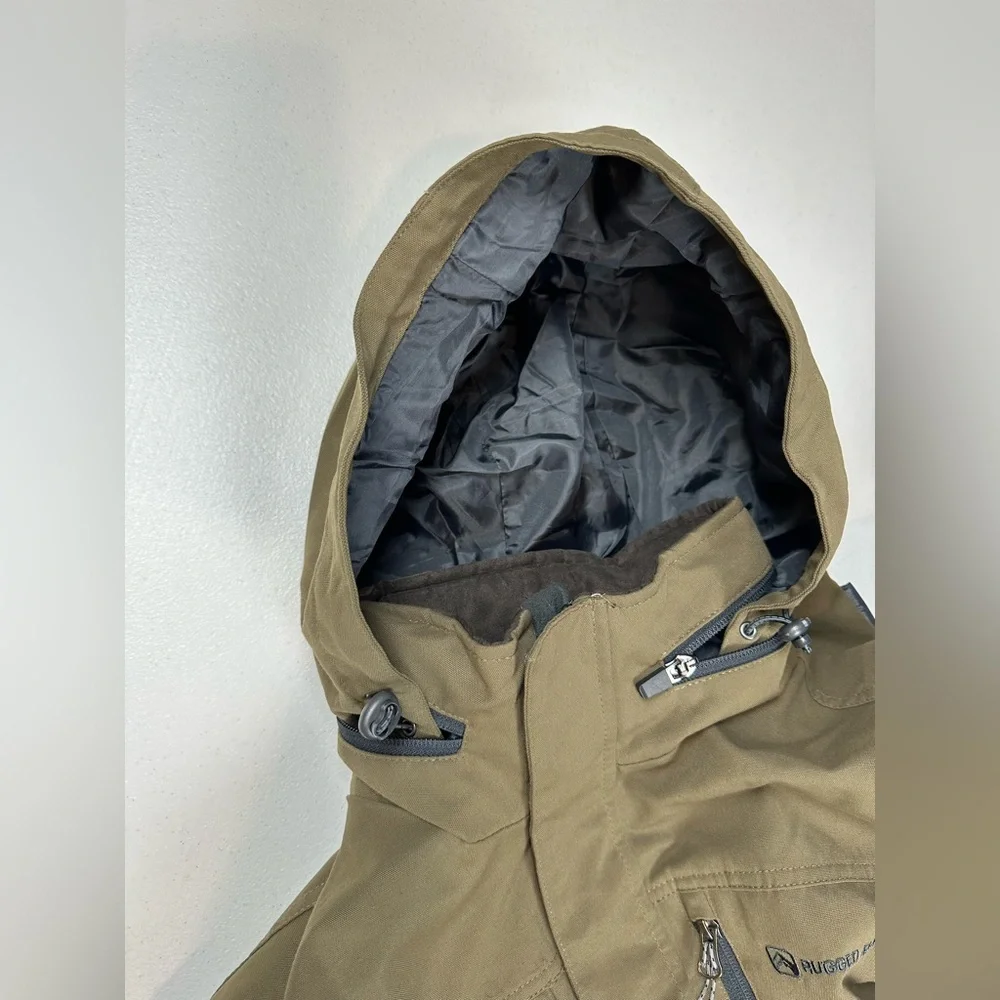 Rugged Elements‎ Mens S Jacket Green Full Zip Hooded Wind Water Resistant Lined